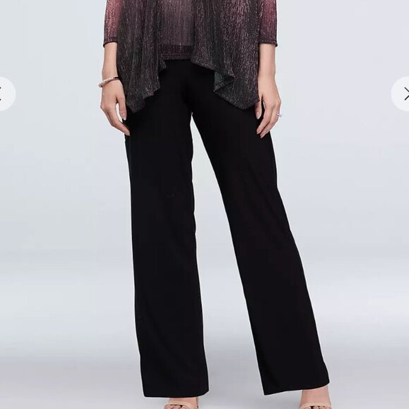 NWT David's Bridal Onyx Crinkled Ombre Plus Size Three-Piece Pantsuit - Picture 4 of 15